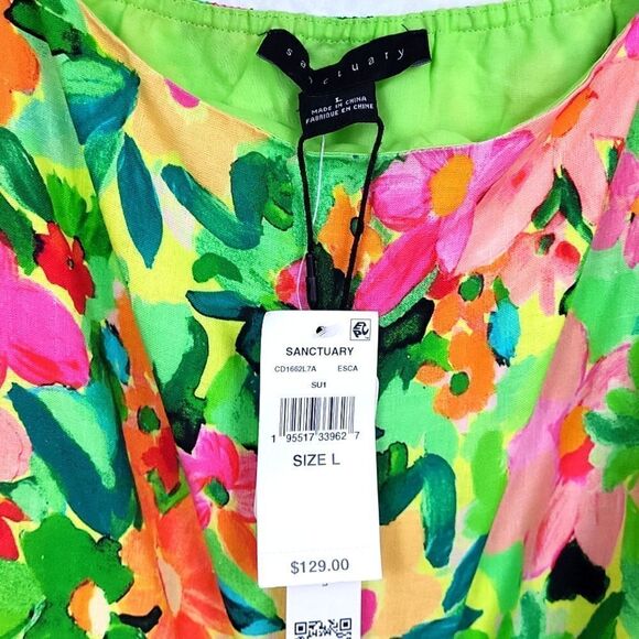 NWT Sanctuary bright and juicy flare Babydoll Dress. Size L - Picture 5 of 9